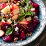 Beet und Apfelsalat mit frischen Zutaten und ansprechender Präsentation