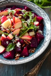 Beet und Apfelsalat mit frischen Zutaten und ansprechender Präsentation