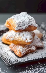 Himmlische Beignets, frisch gebacken und mit Puderzucker bestäubt
