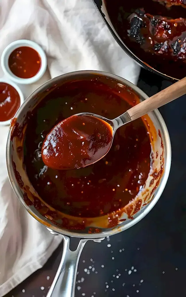 Flasche Bourbon BBQ Sauce auf einem Grillevent