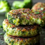 Leckere Brokkoli-Käse-Patties auf einem Teller serviert