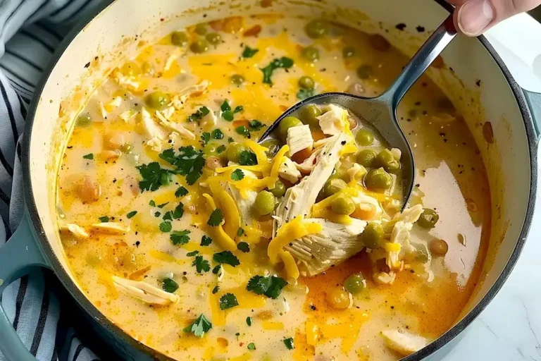 Delikates weißes Hähnchen-Chili auf einem Teller serviert