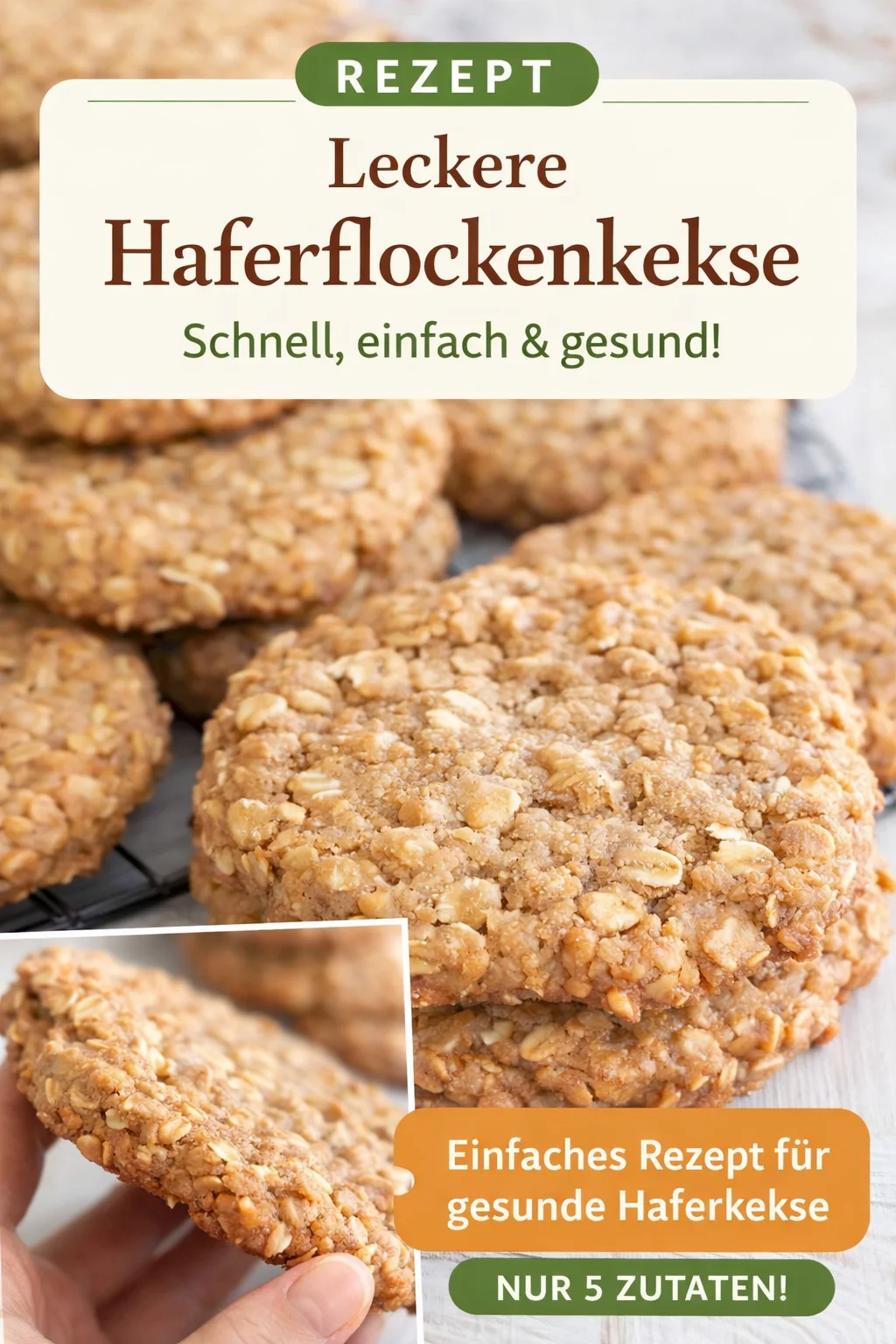 Einfach und Schnell: 3-Zutaten Erdnussbutter-Haferflocken Kekse - Hast du Lust auf einen süßen Snack, der im Handumdrehen fertig ist? Unsere 3-Zutaten Erdnussbutter-Haferflocken Kekse sind genau das richtige Rezept für dich! Mit nur drei gesunden Zutaten zauberst du in kürzester Zeit einen köstlichen Genuss. Perfekt für den kleinen Hunger zwischendurch. Probiere es jetzt aus und überrasche deine Familie! #Erdnussbutterkekse #SchnelleRezepte #GesundeSnacks