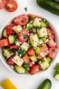 Bunter Gemüsesalat mit frischem Gemüse und Dressing