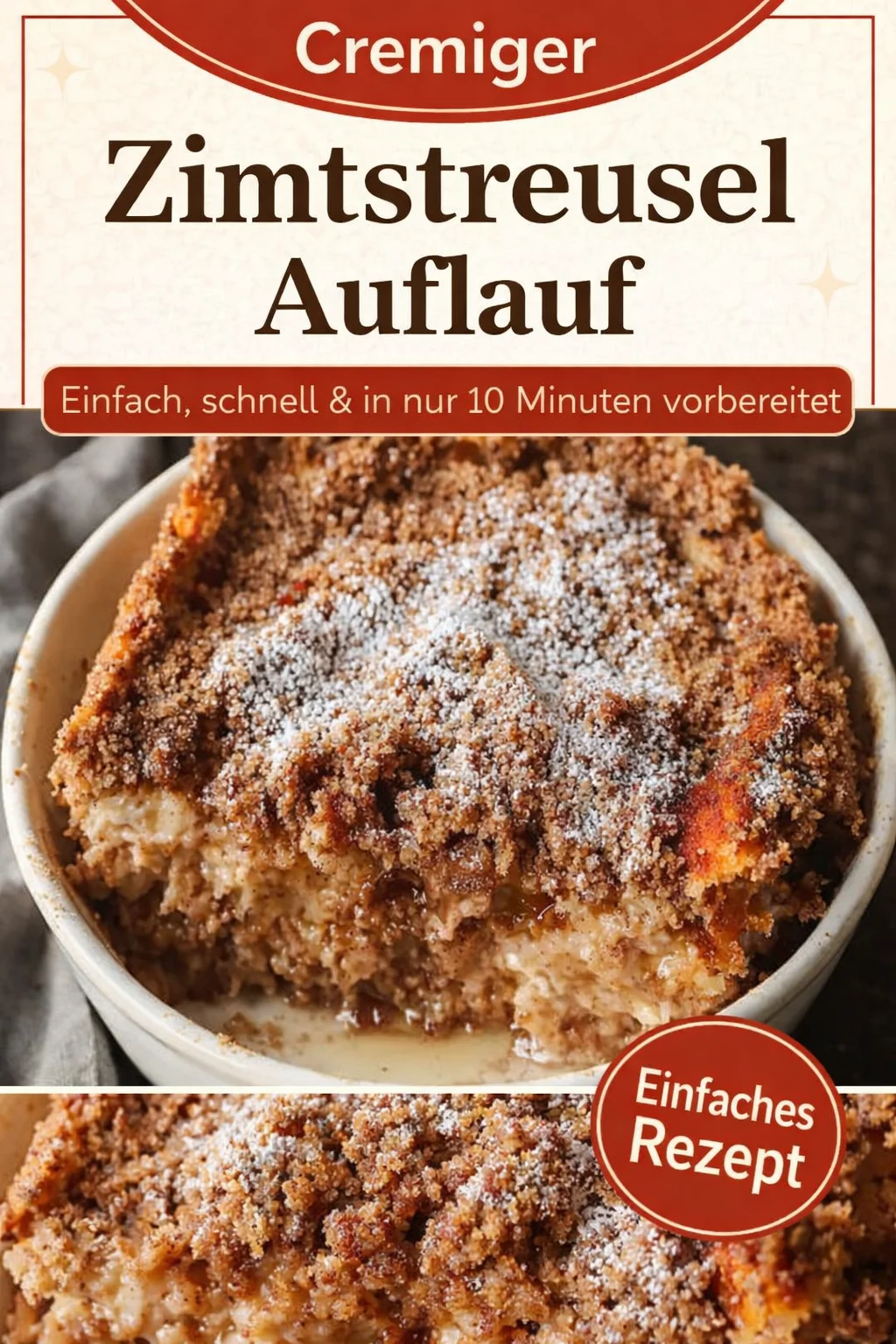 Genussvoller Baked French Toast Auflauf für einen perfekten Morgen - Entdecken Sie den ultimativen Genuss mit unserem Baked French Toast Auflauf – einfach zuzubereiten und perfekt für ein gemütliches Frühstück. Der köstliche Duft von Zimt und Vanille wird Ihre Tastebuds verwöhnen und macht jeden Morgen besonders. Bereiten Sie ihn am Vorabend vor und genießen Sie am nächsten Tag ein leichtes und schmackhaftes Frühstück! Jetzt nachbacken und Ihre Liebsten überraschen! #Frühstücksrezepte #AuflaufLiebe #LeckerEssen