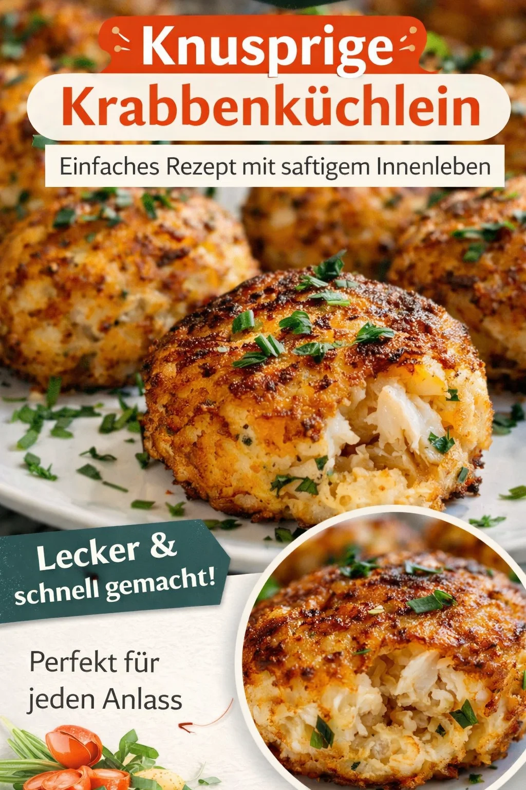 Knusprige Krabbenküchlein aus dem Airfryer – Schnell & Einfach zubereiten! - Lust auf eine schnelle, außergewöhnliche Mahlzeit? Die knusprigen Krabbenküchlein aus dem Airfryer sind die perfekte Lösung! Saftig und voller Geschmack, bereit in kürzester Zeit. Perfekt für ein schnelles Abendessen oder als Snack. Probiere es aus und genieße dieses köstliche Rezept! Teile deine Kreationen mit uns! #Krabbenküchlein #AirfryerRezepte #SchnelleRezepte