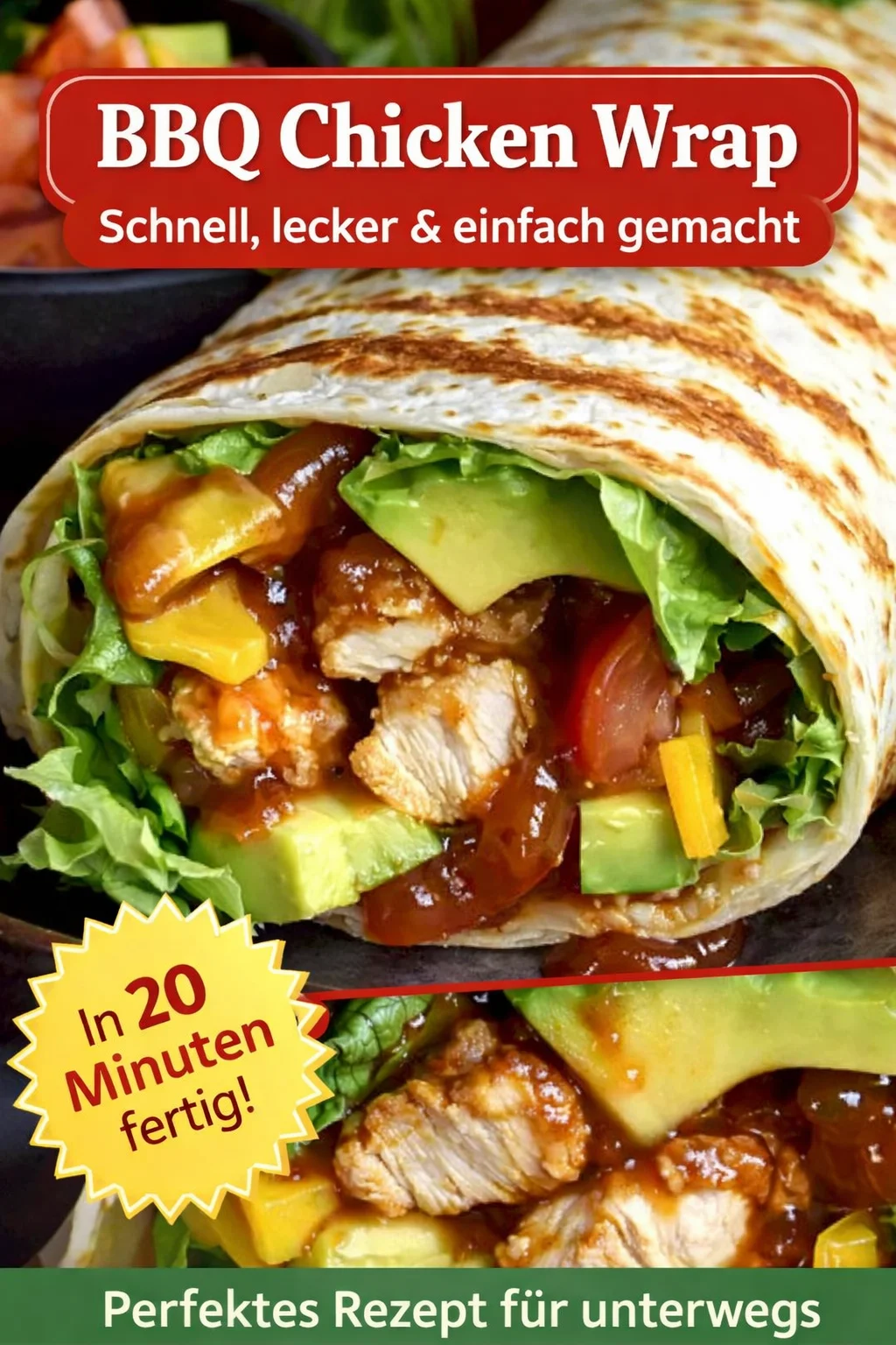 Leckerer BBQ Ranch Chickenwrap für jeden Tag – Schnell & Einfache Zubereitung - Entdecke meinen Lieblings-Chickenwrap, perfekt für jeden Tag! Dieser BBQ Ranch Wrap ist nicht nur super einfach zuzubereiten, sondern schmeckt auch himmlisch. Die Kombination aus zartem Hähnchen, frischem Gemüse und köstlichen Soßen wird dich begeistern. Ideal für ein schnelles Abendessen oder den Lunch to go. Probiere es jetzt aus und genieße! #Chickenwrap #SchnelleRezepte #Lecker