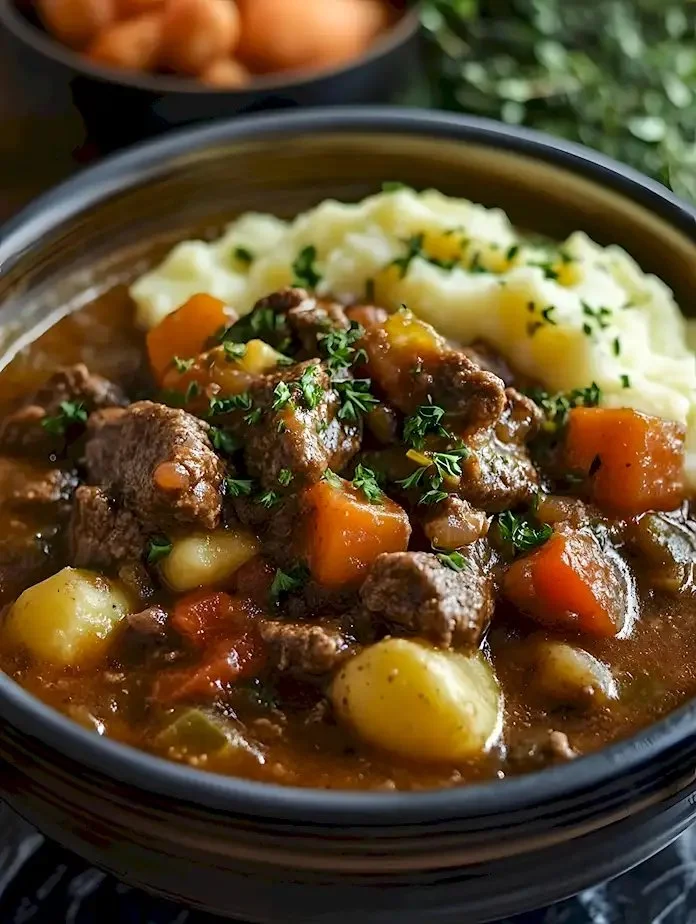 Rindfleischeintopf mit Kartoffeln für ein herzhaftes Gericht