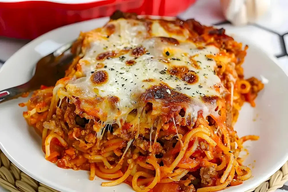 Überbackene Spaghetti-Auflauf