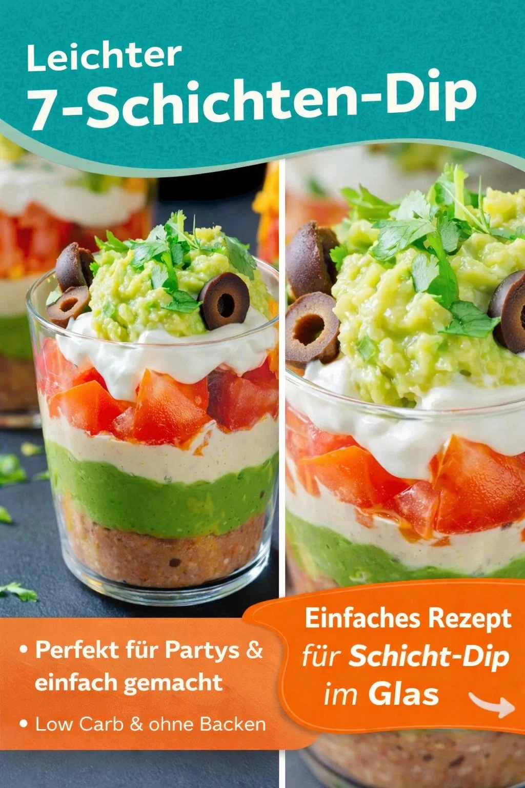 Verwöhnen Sie Ihre Gäste mit köstlichen Sieben-Layer-Dip Bechern - Entdecken Sie die perfekte Vorspeise für jede Party! Diese Sieben-Layer-Dip Becher sind nicht nur lecker, sondern auch interaktiv und ideal für Ihre nächste Feier. Schichten Sie die köstlichen Zutaten und verblüffen Sie Ihre Gäste. Schnell vorbereitet und ein Hit bei jeder Gelegenheit! Probieren Sie es aus und bringen Sie Farbe auf Ihren Tisch! #Partysnack #SiebenLayerDip #Rezeptideen