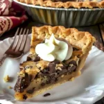 Vintage Toll House Schokoladenkekskuchen mit Schokoladenstückchen auf einem Teller