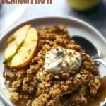 Köstliches homemade Apfel Crisp Dessert mit frischen Äpfeln und knusprigem Belag.