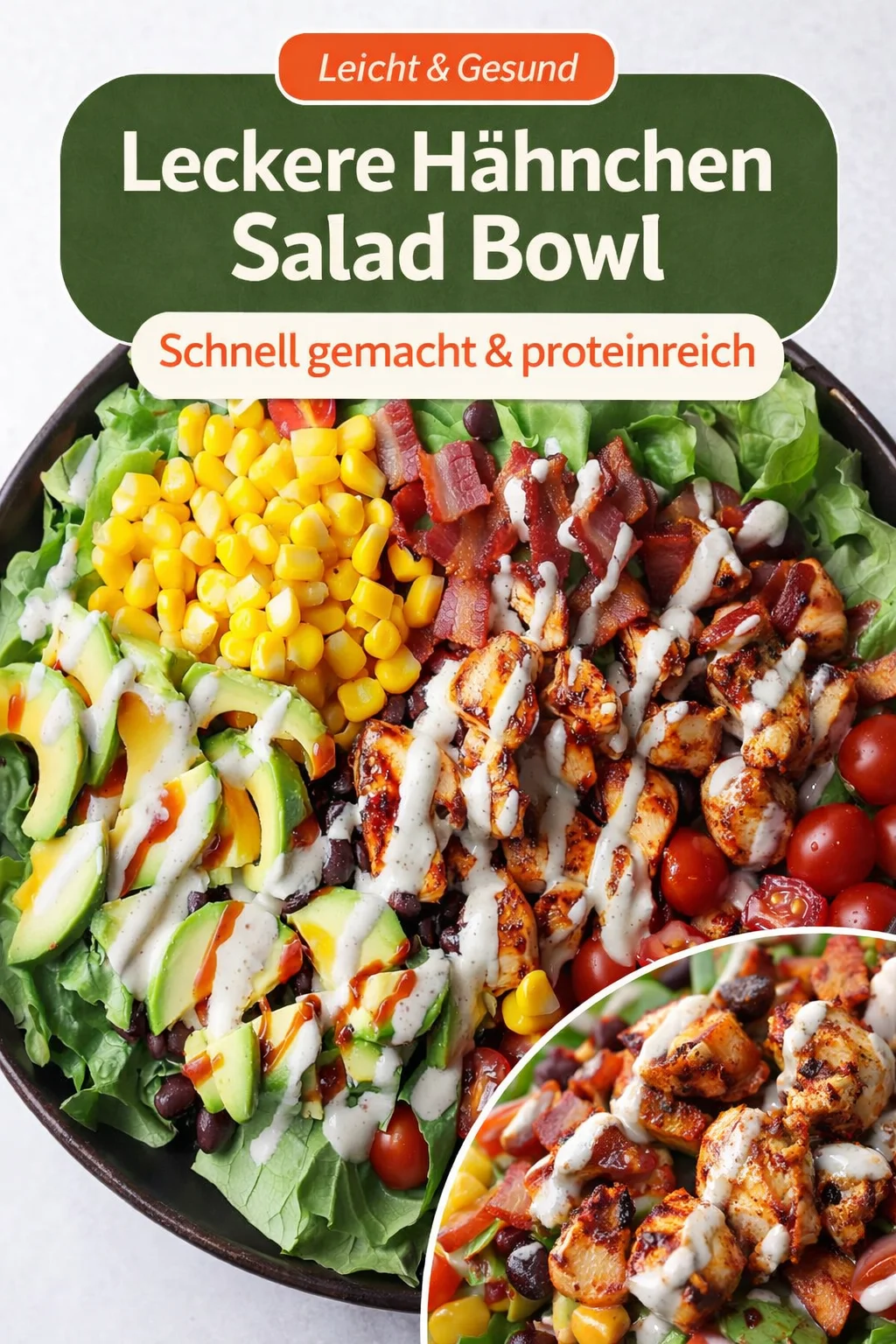 BBQ Ranch Cobb Salat – Der perfekte Genuss für Salat-Liebhaber - Entdecke, wie köstlich ein Salat sein kann! Der BBQ Ranch Cobb Salat kombiniert cremige, knackige und würzige Zutaten für ein geschmackliches Erlebnis, das dich wirklich satt macht. Ideal für dein nächstes Abendessen oder Grillfest. Probiere es jetzt aus und bringe Abwechslung auf den Tisch! #SalatRezepte #BBQSpezialitäten #GesundeErnährung