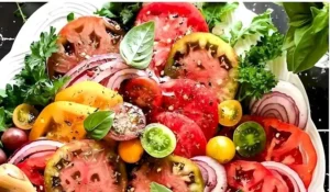 Burrata-Platte für Feinschmecker mit frischem Brot und aromatischen Zutaten