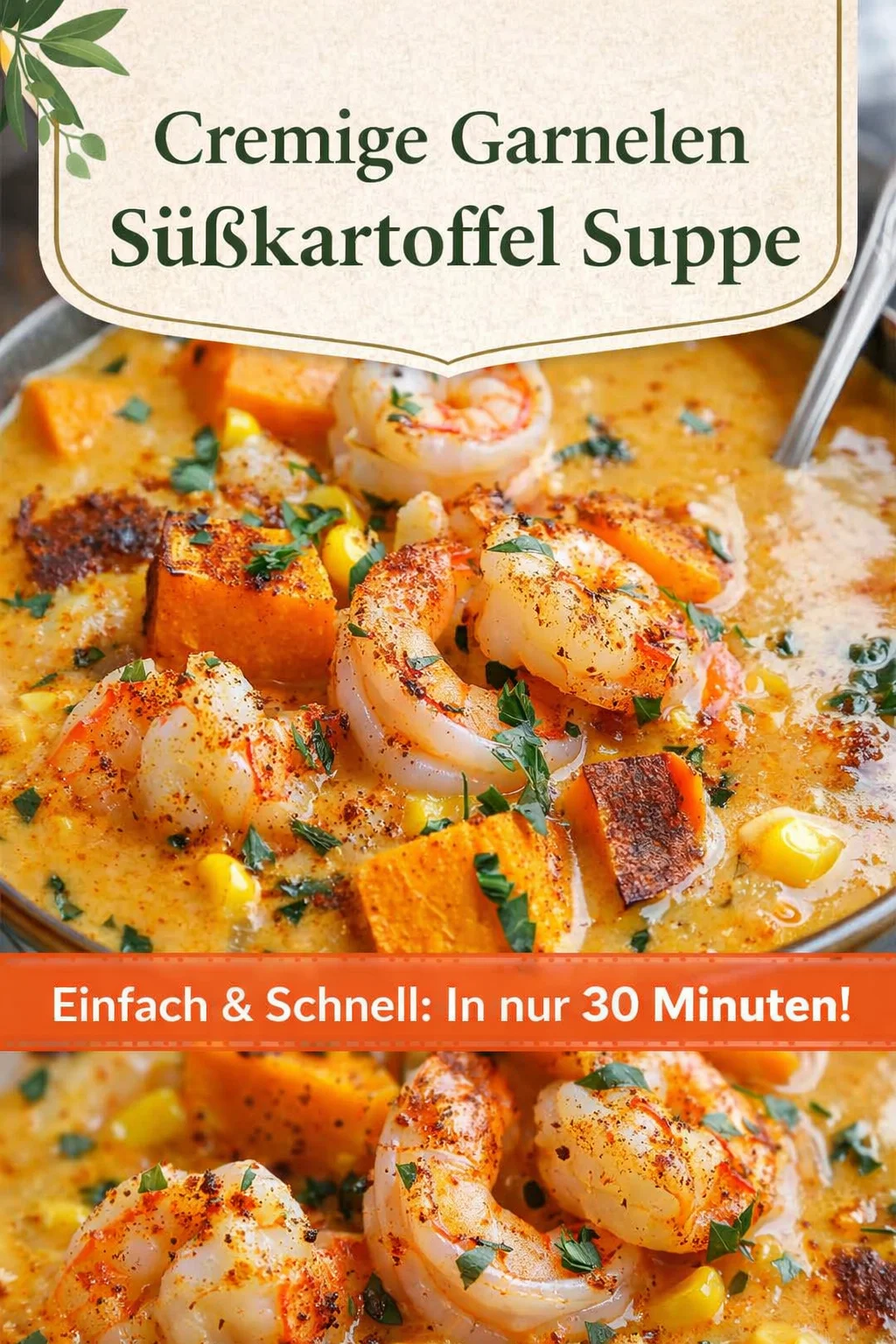 Cremige Süßkartoffelsuppe mit Meeresfrüchten für kalte Tage - Entdecke die perfekte Suppe für kalte Abende! Diese cremige Süßkartoffelsuppe mit Meeresfrüchten ist nicht nur köstlich, sondern auch schnell zubereitet. Lass dich von den Aromen des Cajun-Gewürzes und dem frischen Geschmack der Meeresfrüchte überzeugen. Probiere es aus und bringe Wärme in dein Zuhause. Klicke jetzt für das vollständige Rezept! #Süßkartoffelsuppe #Meeresfrüchte #schnelleRezepte