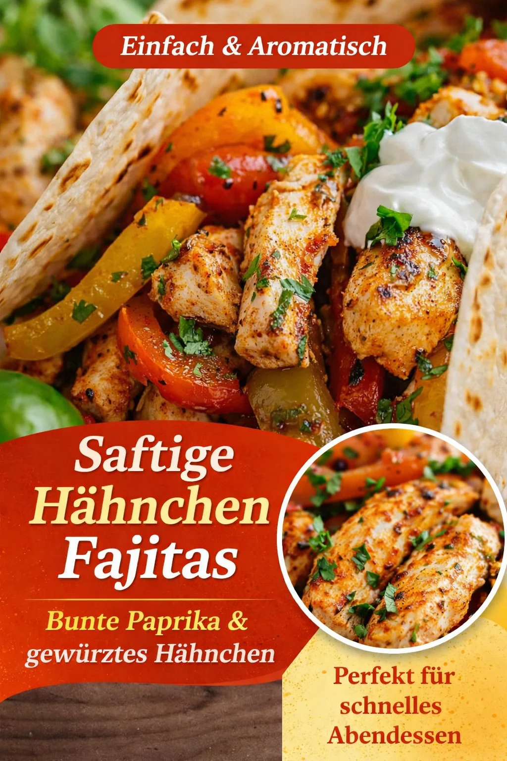 Einfach köstliche Hähnchen Fajitas: Mexikanischer Genuss für zu Hause - Entdecke die perfekte Kombination aus Geschmack und Einfachheit mit diesen köstlichen Hähnchen Fajitas! Ideal für ein schnelles Abendessen, das deine Familie begeistern wird. Mit zartem Hähnchen, buntem Gemüse und einer Vielzahl von leckeren Belägen. Probiere es heute aus und bringe den mexikanischen Flair in deine Küche! Lass dir diese Gaumenfreude nicht entgehen! #HähnchenFajitas #SchnelleRezepte #MexikanischeKüche