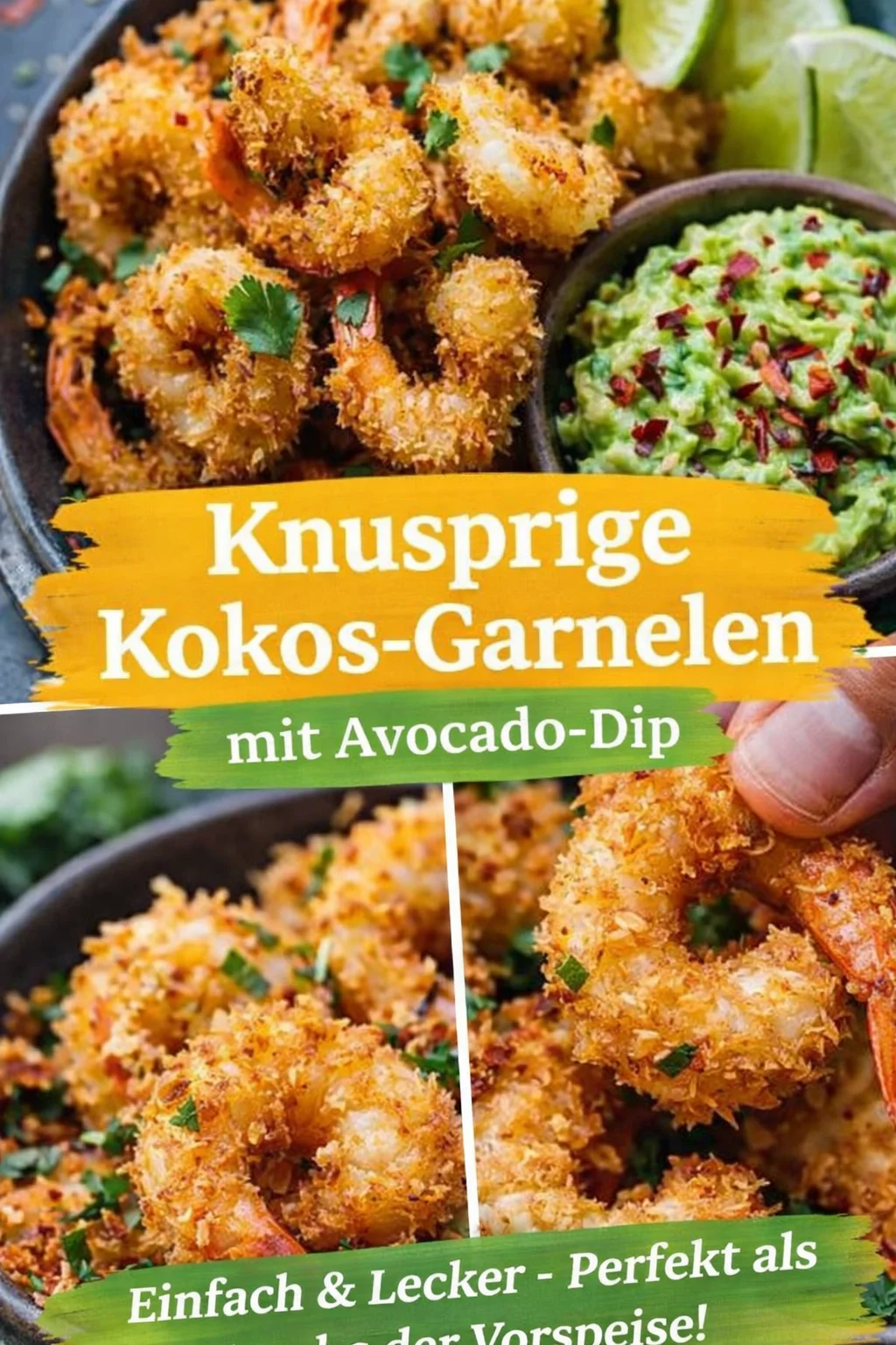 Gebackene Thai Kokos Garnelen mit Zitronengras Guacamole – Ein exotisches Geschmackserlebnis! - Verwandle deinen Abend mit unseren gebackenen Thai Kokos Garnelen und der erfrischenden Zitronengras Guacamole! Dieses Rezept bringt Urlaubsfeeling auf deinen Teller und ist einfach zuzubereiten. Perfekt für ein gesundes und leckeres Abendessen. Probiere es aus und schaffe ein Geschmacksfeuerwerk! Teile deine Kreationen mit uns. #ThaiKüche #KokosGarnelen #Guacamole.