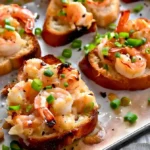 Gebackenes Garnelenbrot mit frischen Garnelen und Kräutern