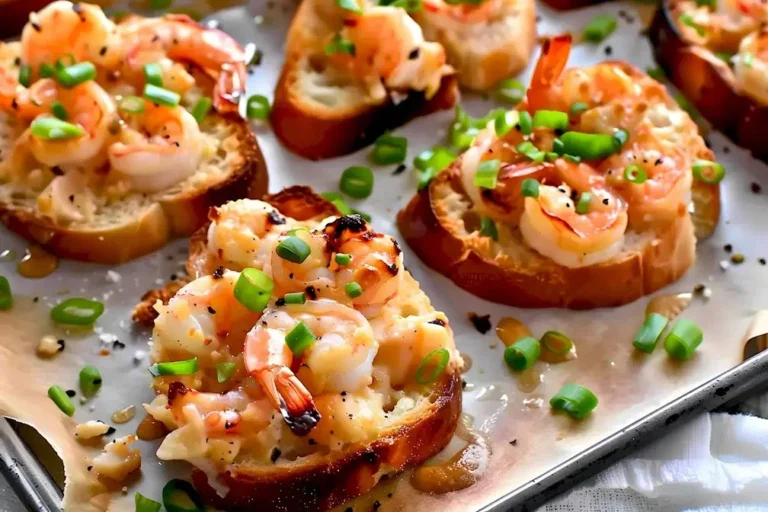 Gebackenes Garnelenbrot mit frischen Garnelen und Kräutern
