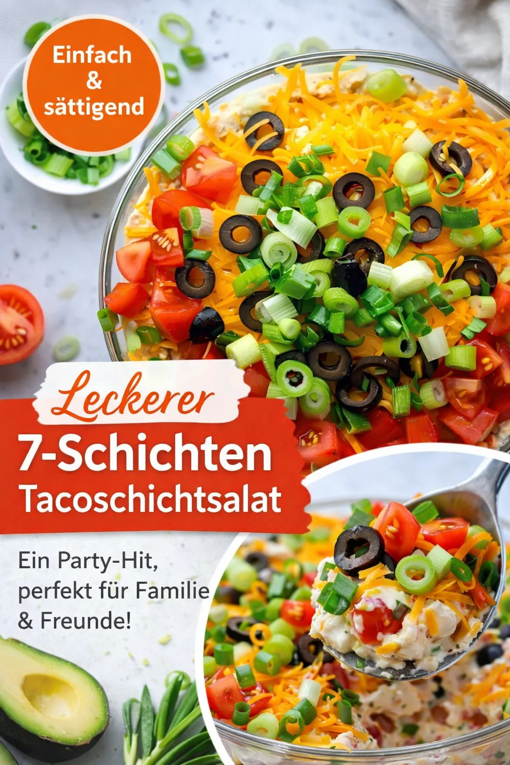 Genialer Schichtdip: Perfekt für deine nächste Party! - Bist du bereit, deine Gäste mit einem unwiderstehlichen Schichtdip zu begeistern? Dieses einfache Rezept ist in wenigen Minuten zubereitet und perfekt für jede Party! Mit köstlichen Schichten aus Refried Beans, Guacamole und mehr wird jeder Löffel zum Genuss. Verpasse nicht die Chance, deinen Freunden eine würzige Überraschung zu servieren – jetzt nachmachen und genießen! #Schichtdip #Partyrezepte #EinfacheGerichte
