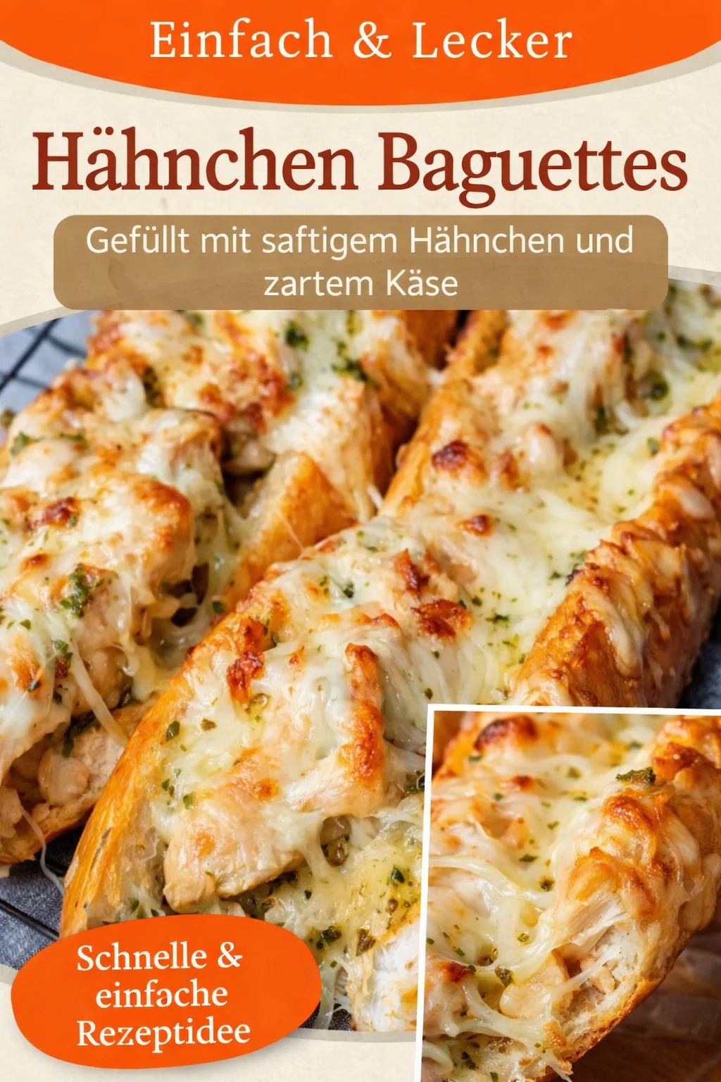 Genussvolles Hühnchen Baguette mit Käse und Pesto für jeden Anlass - Entdecke das ultimative Rezept für ein köstliches Hühnchen Baguette! Dieses schnelle Gericht vereint saftige Hühnchen-Mini-Filets, frisches Gemüse und eine himmlische Pesto-Käse-Füllung. Perfekt für ein gemütliches Abendessen oder als Snack! Lass es dir nicht entgehen und probiere es jetzt aus! #HühnchenBaguette #EinfachKochen #PestoLiebhaber
