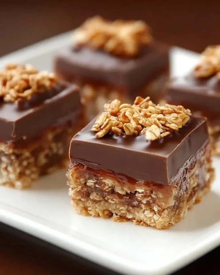 Leckere Haferflockenschnitten auf einem Teller serviert.