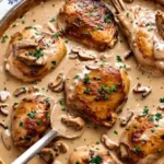 Leckeres Hähnchen Fricassee serviert mit frischem Gemüse