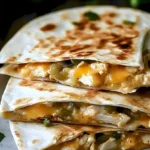 Käse-Hähnchen-Quesadillas mit schmelzendem Käse und gewürztem Hähnchenfleisch