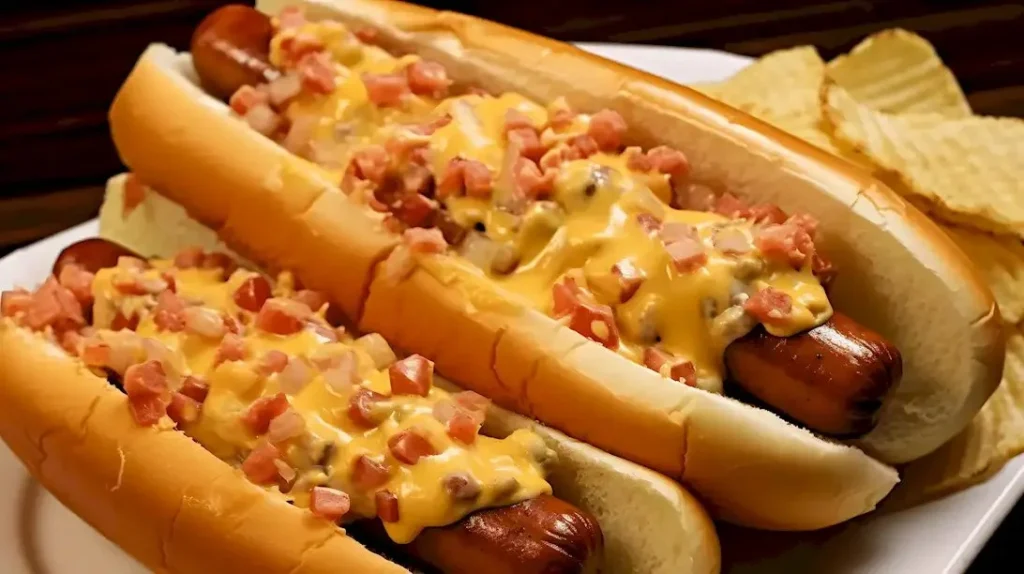 Käse-Rotel-Hot-Dogs