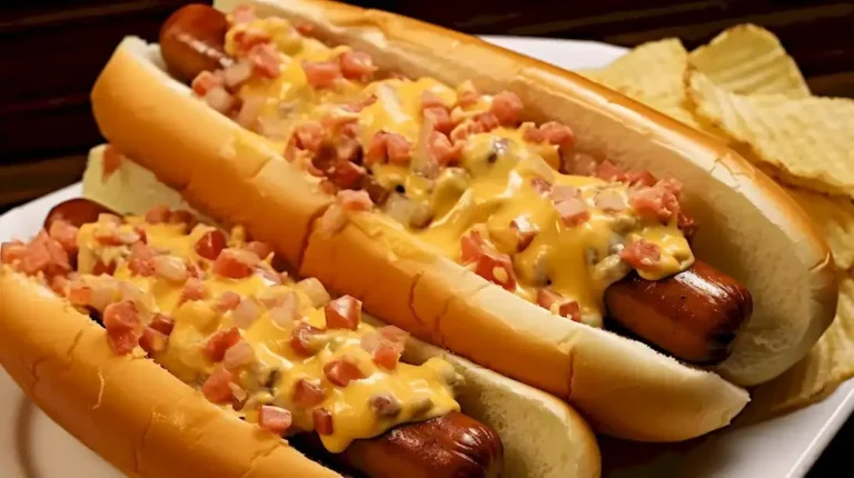 Käse-Rotel-Hot-Dogs als schnelle Abendmahlzeit serviert