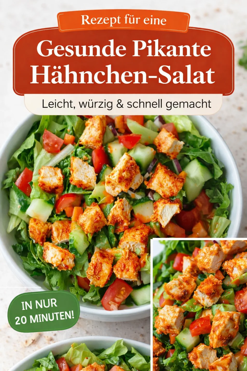 Knuspriger Würziger Hähnchensalat – Frisch und Herzhaft genießen - Entdecke das perfekte Rezept für einen würzigen Hähnchensalat, der knuspriges Hähnchen mit frischen Zutaten vereint. Ideal für ein schnelles Abendessen, das dich sättigt und gleichzeitig frisch bleibt. Probiere es selbst aus und überrasche deine Familie mit diesem leckeren Gericht. Jetzt nachmachen! #Hähnchensalat #GesundesEssen #DinnerInspiration