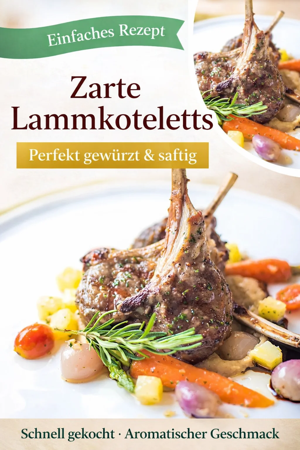 Lammkotelett mit Kräuterkruste und Ofengemüse: Einfach & Lecker! - Entdecke dieses köstliche Rezept für Lammkotelett mit einer knusprigen Kräuterkruste und aromatischem Ofengemüse. Perfekt für ein beeindruckendes Abendessen mit minimalem Aufwand! Verwöhne deine Familie und Freunde mit einem Gericht, das nicht nur lecker, sondern auch einfach zuzubereiten ist. Lass dir diese Geschmacksexplosion nicht entgehen! Probiere es jetzt aus! #Lammkotelett #Ofengemüse #Kochrezepte