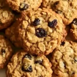 Leckere Haferflocken-Rosinen-Plätzchen für den Familientag auf einem Teller