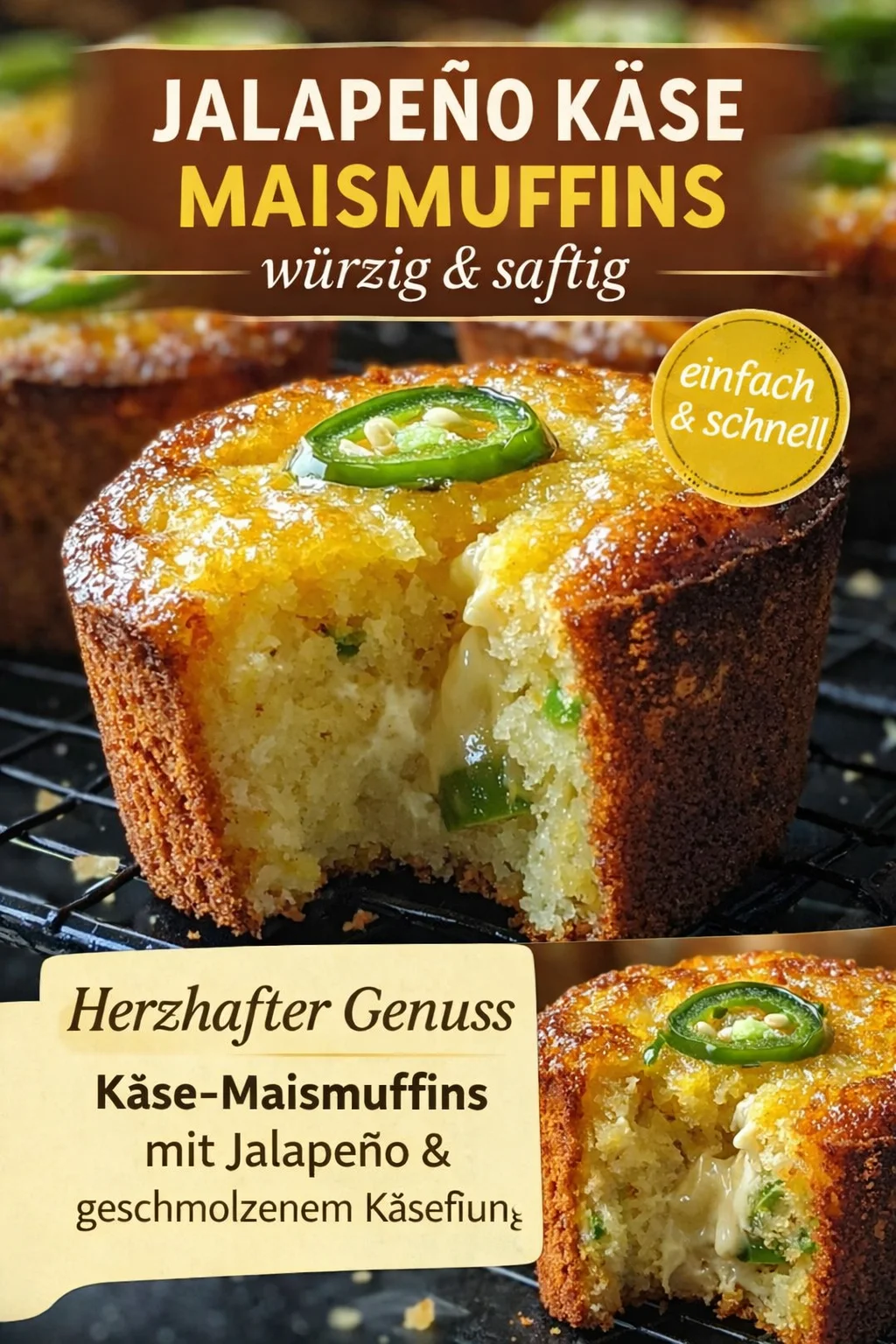 Maisbrot Muffins mit Käse und Jalapeños – Ein Genuss für jeden Anlass - Entdecke das ultimative Rezept für saftige Maisbrot Muffins mit scharfem Cheddar und würzigen Jalapeños! Perfekt als Grillbeilage oder schneller Snack für zwischendurch. Einfach und lecker! Lass dich von diesem Geschmackserlebnis überraschen und backe deine eigenen Muffins. Probiere es jetzt aus! #MaisbrotMuffins #Rezeptideen #SnackRezepte