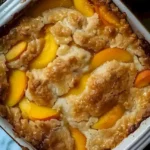 Pfirsich-Klassiker-Baiser mit frischen Pfirsichen und Baiserhaube