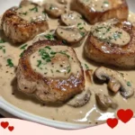 Zartes Rahm-Medaillons Gericht auf einem Teller serviert