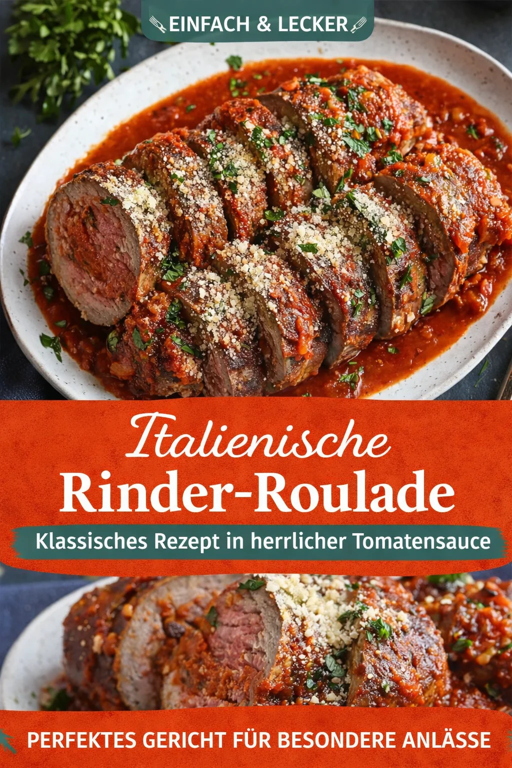 Rinderbraten neu interpretiert: Ein herzhaftes Rezept für die ganze Familie - Entdecke unser Rezept für einen saftigen Rinderbraten, der in einer aromatischen Tomatensauce schmort. Dieses klassische Gericht bringt dich sofort in die kuschelige Atmosphäre deines Zuhauses. Probiere es aus und verwöhne deine Liebsten mit einem Geschmackserlebnis der besonderen Art. Koche jetzt und genieße! #Rinderbraten #DeutscheKüche #Familienessen