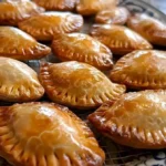 Rinderempanaden auf einem Teller, serviert mit Beilagen