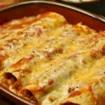 Leckere Rindfleisch-Enchiladas auf einem Teller serviert