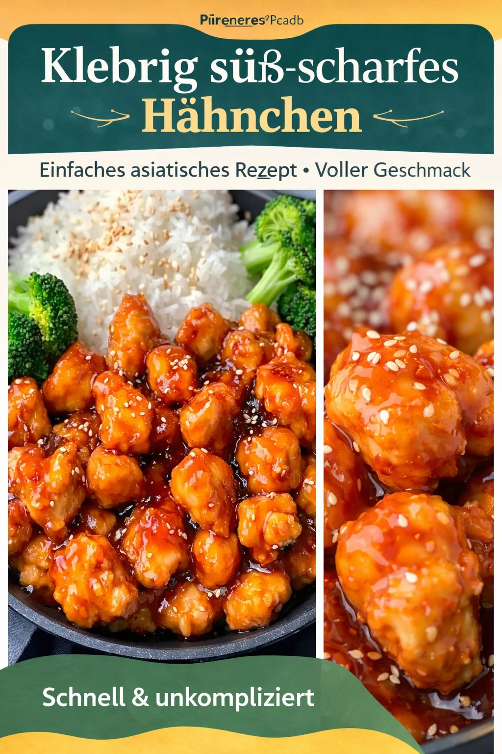Süß-saures Hähnchen: Einfaches Rezept für ein köstliches Dinner - Entdecke mein einfaches Rezept für süß-saures Hähnchen aus dem Ofen! Diese köstliche Kombination ist perfekt für ein schnelles Abendessen und wird deine ganze Familie begeistern. Mit einfachen Zutaten zubereitet, bietet dieses Gericht den perfekten Genuss. Wage es und probiere es heute aus! #Hähnchen #süßsauer #einfacherezepte
