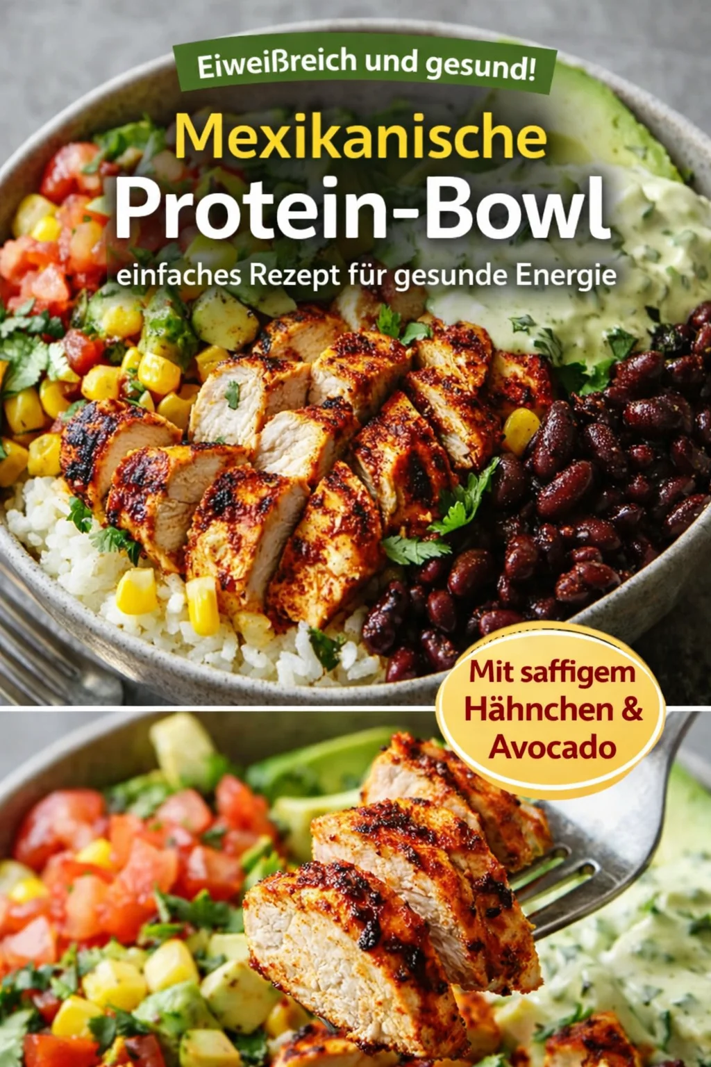 Satte Burrito Schalen mit Hähnchen – Ein Genuss, der jeden glücklich macht! - Entdecke das Rezept für unglaublich leckere Burrito Schalen mit saftigem Hähnchen und frischen Zutaten. Diese bunten Schalen sind schnell zubereitet und ideal für ein entspanntes Abendessen. Lass dich von der cremigen Avocado-Crema und dem herzhaften Geschmack begeistern. Probiere es aus und überrasche deine Familie mit diesem einfachen Rezept. Jetzt nachkochen! #BurritoSchalen #Kochrezept #Essenverliebt