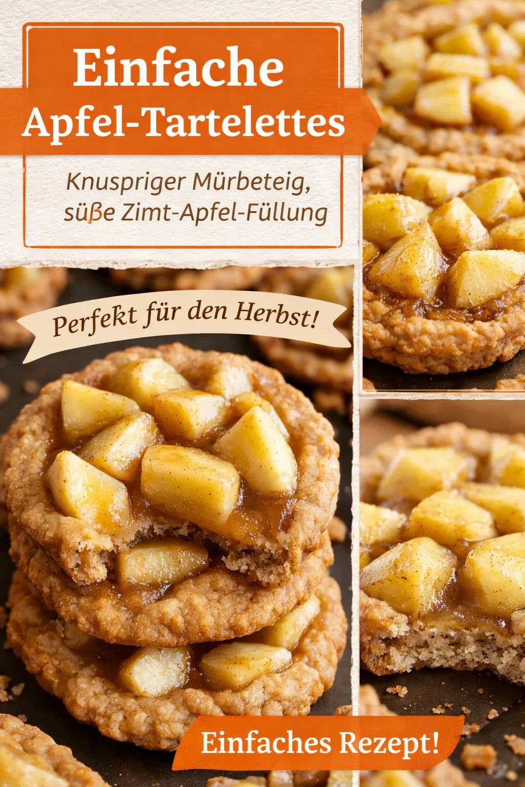 Schnelle Mini Apfel Tartelettes – Der perfekte süße Genuss! - Hast du Lust auf einen leckeren Apfelkuchen, aber keine Zeit für eine große Torte? Unsere Mini Apfel Tartelettes sind die Lösung! Einfach zuzubereiten und unwiderstehlich im Geschmack. Perfekt für Kaffee, als Snack oder für besondere Anlässe. Probiere das Rezept gleich aus und verwöhne deine Gäste. Lass dir diese süßen Köstlichkeiten nicht entgehen! #Backen #ApfelTartelettes #Dessert