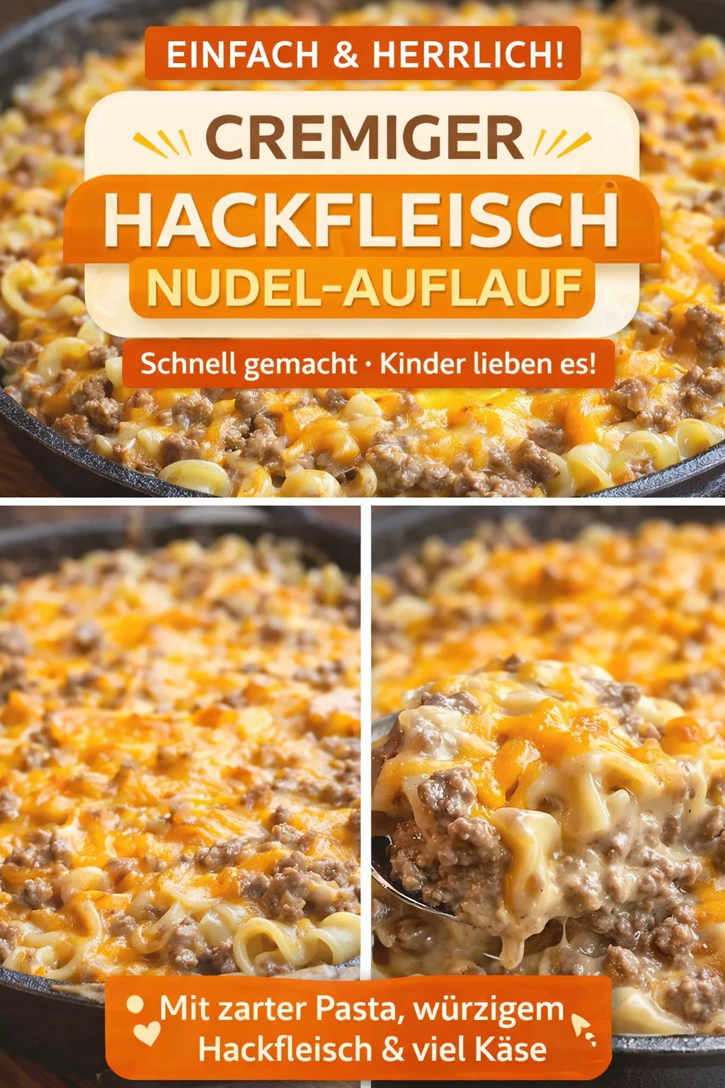 Schnelle und cremige Rinderhackfleisch Nudeln Pfanne für müde Tage - Hast du einen langen Tag hinter dir und keine Lust auf kompliziertes Kochen? Dieses Rezept für die Rinderhackfleisch Nudeln Pfanne ist ideal! In nur wenigen Schritten zauberst du ein leckeres, cremiges Abendessen, das die ganze Familie begeistern wird. Probiere es jetzt aus und lass dich von den Aromen verzaubern! #SchnelleRezepte #Nudeln #EinfacheGerichte