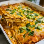 Leckerer Tex-Mex-Auflauf mit Bohnen, Mais und Käse im Ofen gebacken