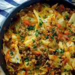 Eine leckere Cabbage-Casserole mit frischen Zutaten im Auflauf-Dish.