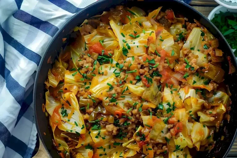 Eine leckere Cabbage-Casserole mit frischen Zutaten im Auflauf-Dish.