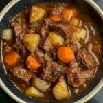 Ultimatives Rindfleischgericht mit aromatischen Zutaten und Beilage.