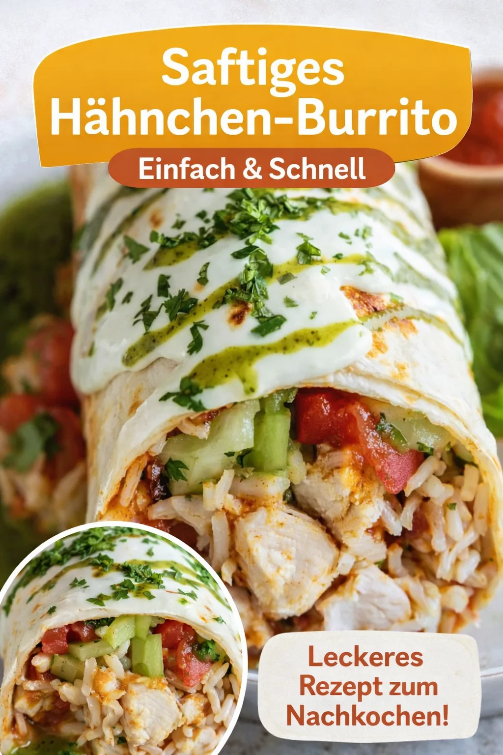 Unwiderstehliches Hühnchen Burrito Rezept für Genuss pur - Hast du Lust auf ein himmlisches Geschmackserlebnis? Probiere dieses Hühnchen Burrito Rezept mit einer einzigartigen Kombination aus würziger roter und frischer grüner Soße! Perfekt für ein schnelles Abendessen. Die Aromen werden dich direkt nach Mexiko transportieren. Klicke hier und entdecke das Rezept für deine nächste Mahlzeit! #HühnchenBurritos #DinnerRezepte #MexikanischeKüche