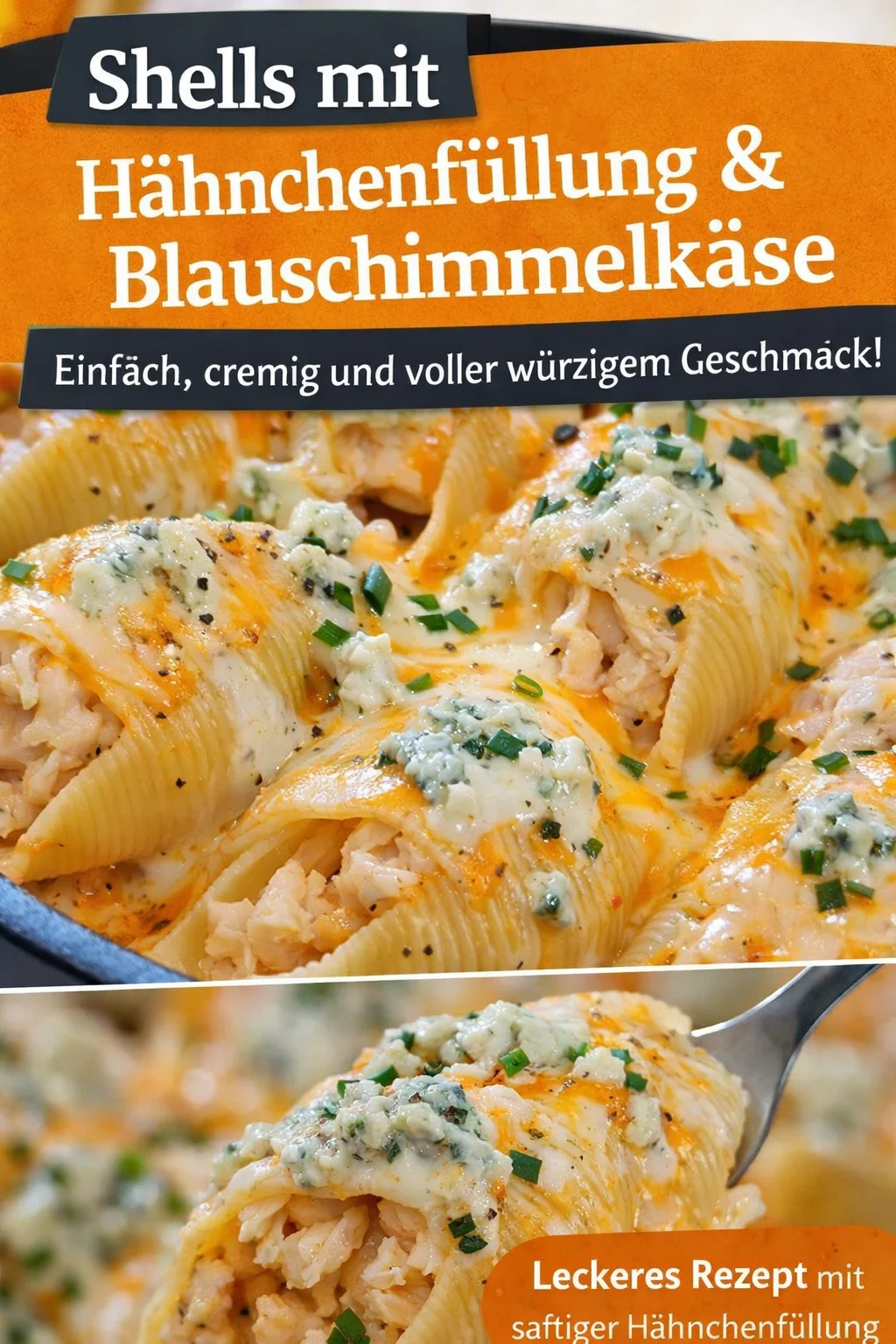Buffalo Chicken Pasta-Muscheln: Der perfekte Auflauf für Soulfood-Liebhaber - Hast du Appetit auf ein würziges und käsiges Gericht? Entdecke die Buffalo Chicken Pasta-Muscheln, die perfekte Kombination aus scharfen Buffalo Wings und cremiger Pasta. Dieses Rezept ist einfach zuzubereiten und ideal für ein leckeres Abendessen mit Freunden oder Familie. Probiere es aus und lass dich von diesem Geschmackserlebnis überraschen! Teile dein Ergebnis und verwende #BuffaloChickenPasta #Soulfood #AuflaufLieben.