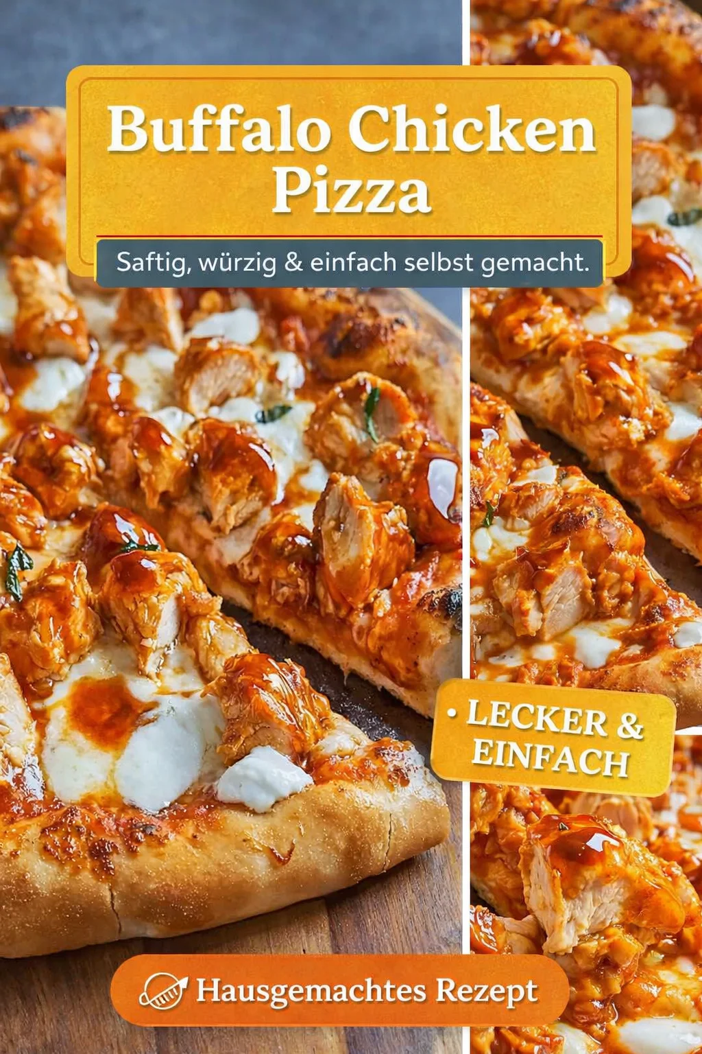 Buffalo Chicken Pizza mit Hot Honey: Ein neues Geschmackserlebnis - Entdecke das leckere Abenteuer der Buffalo Chicken Pizza mit Hot Honey! Diese außergewöhnliche Pizza bringt dir den perfekten Mix aus würzigem Hähnchen und süßem Honig. Perfekt für dein nächstes Dinner! Probiere es jetzt aus und überzeuge deine Gäste! #BuffaloChickenPizza #HotHoney #PizzaLovers